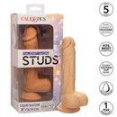 Dual Density Silicone Stud Dildo 5 inches Ivory Light Skin Tone with packaging showing realistic design and suction cup base