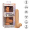 Dual Density Silicone Stud Dildo 5 inches Ivory Light Skin Tone with packaging showing realistic design and suction cup base