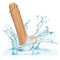 Dual Density Silicone Stud Dildo 5 inches Ivory Light Skin Tone in water splash with suction cup base and realistic design