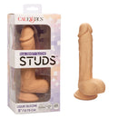 Dual Density Silicone Stud Dildo 5 inches Ivory Light Skin Tone with Suction Cup Base in Package and Out