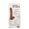 Packaging of Dual Density Silicone Stud Dildo 5 inches Brown from California Exotic Novelties showing product specifications