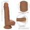 Dual Density Silicone Stud Dildo 5 inches Brown with realistic flexible shaft, textured design, and suction cup base for enhanced pleasure.