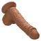Dual Density Silicone Stud Dildo 5 inches Brown with real feel shaft, flexible design, and suction cup base from California Exotic Novelties.