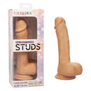 Dual Density Silicone Stud 6.25 inches Ivory Light Skin Tone Dildo with realistic head and textured shaft in package.