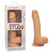 Dual Density Silicone Stud 6.25 inches Ivory Light Skin Tone Dildo with realistic head and textured shaft in package.