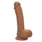 Dual Density Silicone Stud 6.25 inches Brown Dildo