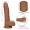 Dual Density Silicone Stud 6.25 inch Brown Dildo with real feel shaft, flexible design, and suction cup base from California Exotic Novelties