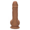 Dual Density Silicone Stud 6.25 inches Brown Dildo with Suction Cup Base – Realistic Textured Shaft and Head – California Exotic Novelties
