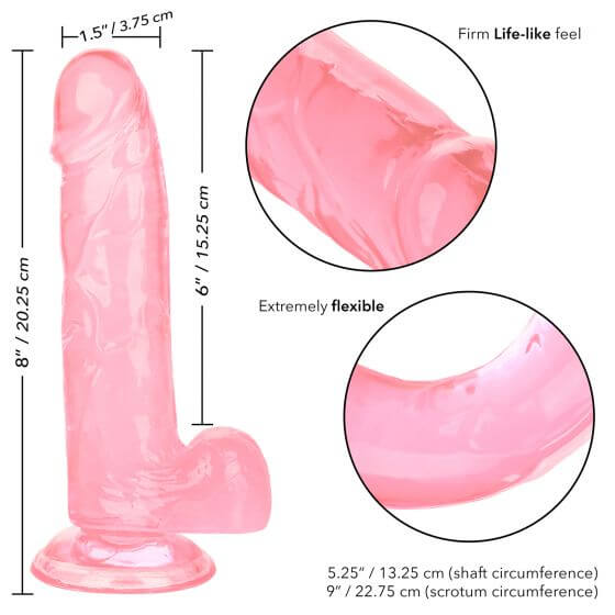 California Exotic Novelties Size Queen 6 inches Pink Realistic Dildo at $15.99