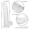 California Exotic Novelties Size Queen 8-Inch Realistic Dildo in clear with lifelike design, firm feel, and flexible, detailed veins.
