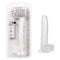 California Exotic Novelties Size Queen 8-Inch Realistic Dildo in clear packaging and displayed upright