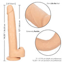 California Exotic Novelties Size Queen 12 inches Ivory Light Skin Dildo at $49.99