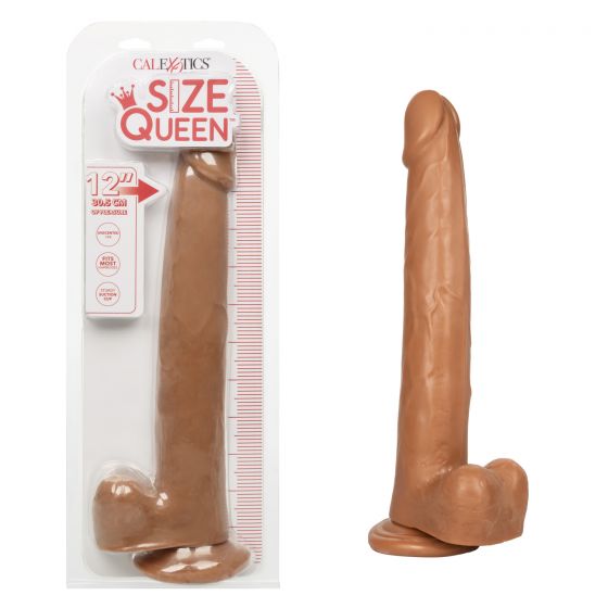 California Exotic Novelties Size Queen 12 inches Brown Dildo at $49.99