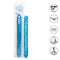 Size Queen 17 inches Blue Extra Long Double Ended Dildo in packaging - 17" dual-ended, textured surface, waterproof, unscented TPE.