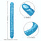 Size Queen 17 inches blue extra long dildo with textured surface and dual life-like ends for double penetration pleasure.