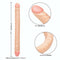 Size Queen 17 inches ivory light skin tone double ended dildo flexible with firm lifelike feel, 5 inches shaft circumference, detailed texture