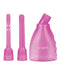 Purple intimate cleansing system with two detachable nozzles from California Exotic Novelties.