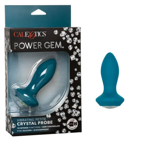 California Exotic Novelties Power Gem Vibrating Petite Crystal Probe Blue at $29.99