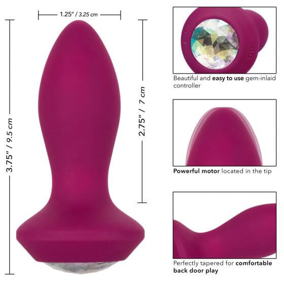 California Exotic Novelties Power Gem Vibrating Petite Crystal Probe Purple at $34.99