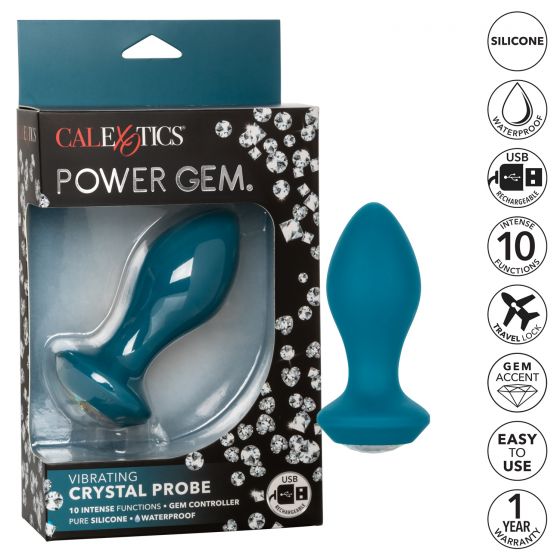 California Exotic Novelties Power Gem Vibrating Crystal Probe Blue at $32.99