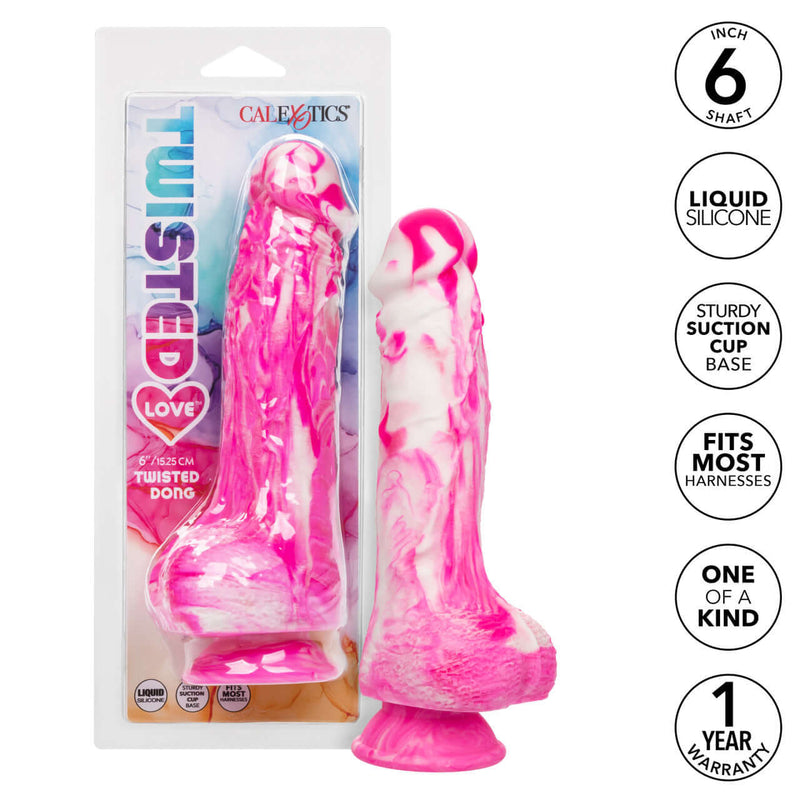 TWISTED LOVE TWISTED DONG 6 IN PINK-5