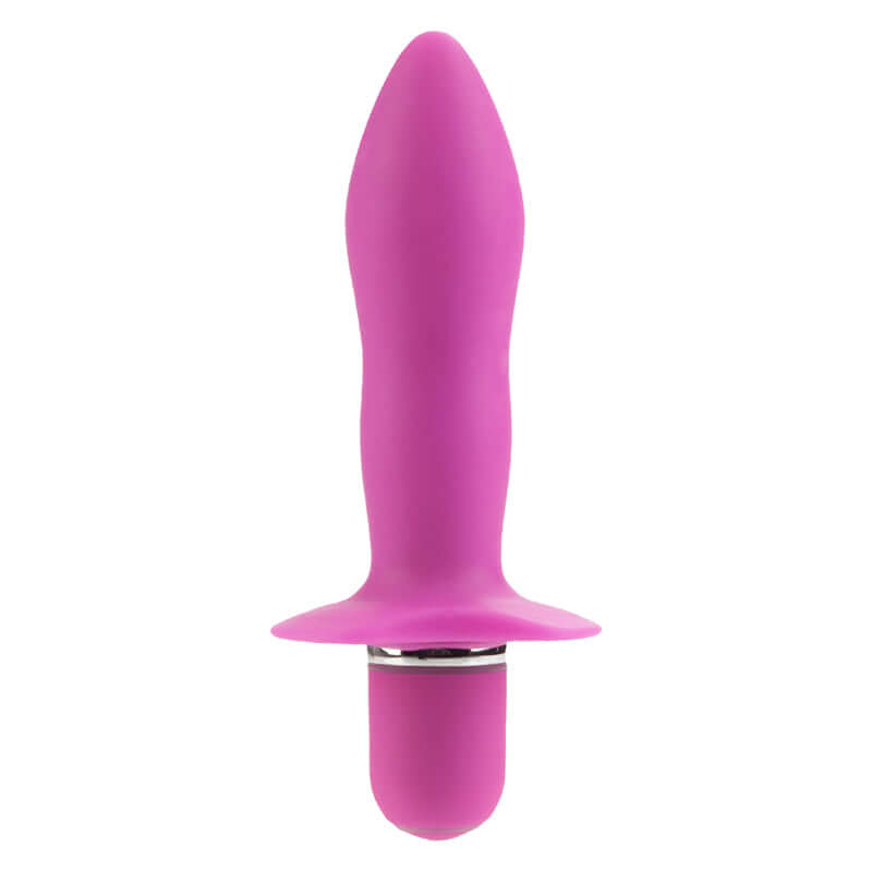 Pink Booty Rocket vibrating silicone anal probe with 10 functions for personalized pleasure