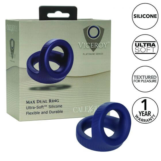 California Exotic Novelties Viceroy Max Dual Ring Blue at $16.99