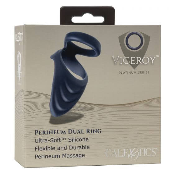California Exotic Novelties Viceroy Perineum Dual Ring Blue at $16.99