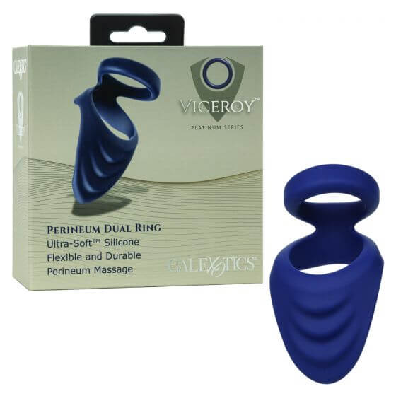 California Exotic Novelties Viceroy Perineum Dual Ring Blue at $16.99