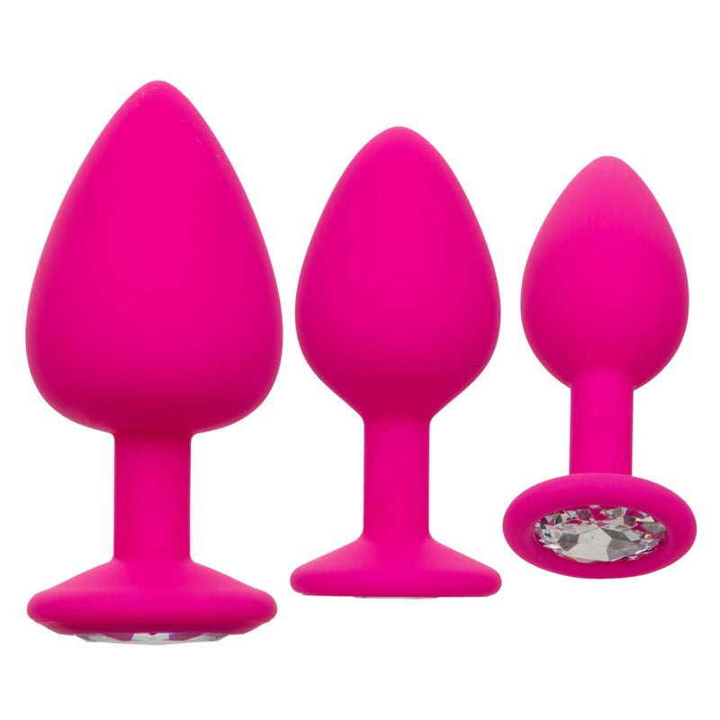 California Exotic Novelties Cheeky Gems 3 Piece Set Pink Anal Plugs at $23.99