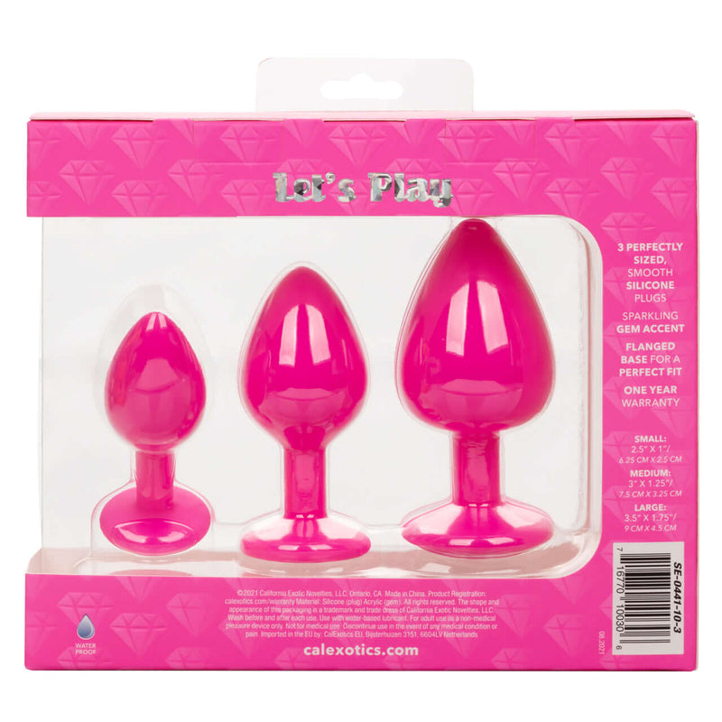 California Exotic Novelties Cheeky Gems 3 Piece Set Pink Anal Plugs at $23.99