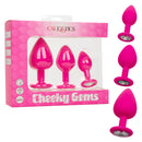 California Exotic Novelties Cheeky Gems 3 Piece Set Pink Anal Plugs at $23.99