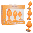 California Exotic Novelties Cheeky Gems 3 Piece Set Orange Anal Plugs at $23.99