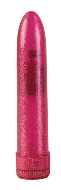 Sparkle Pink Vibe Party vibrator with glitter finish for discreet pleasure and compact travel convenience.
