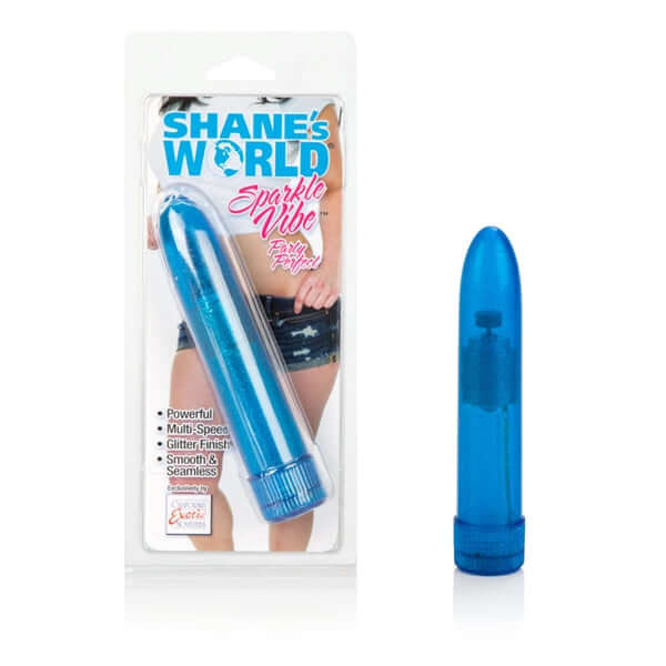 California Exotic Novelties Shane's World Sparkle Blue Vibe at $6.99