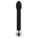 10-Function Risque Tulip Vibrator in black with a sleek design and chrome base, perfect for discreet pleasure.