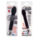 10-Function Risque Tulip Vibrator in black packaging showcasing features of vibration and discreet design.