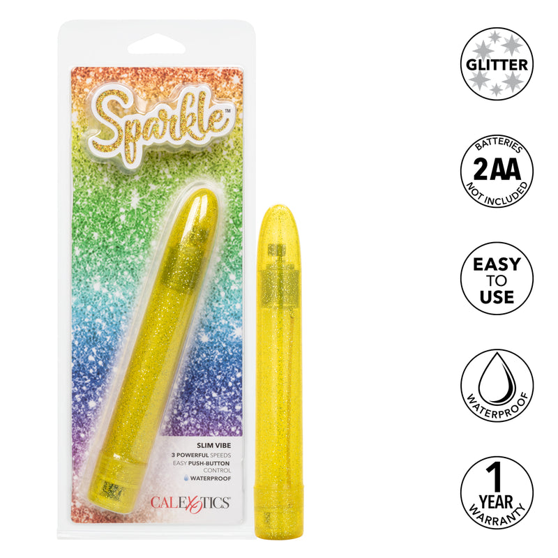 California Exotic Novelties Sparkle Slim Vibe Yellow at $12.99