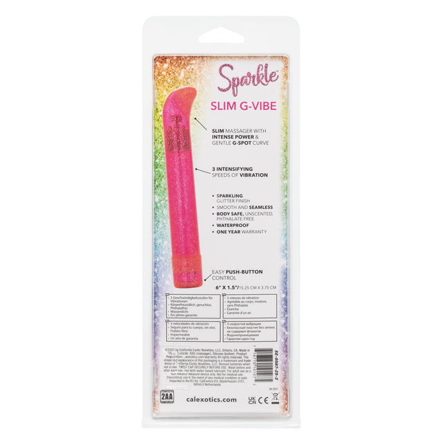 California Exotic Novelties Sparkle Slim G-Vibe Pink at $15.99