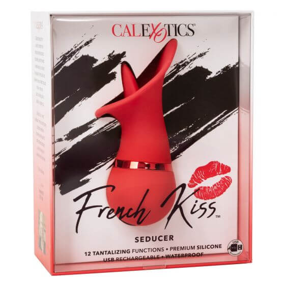 French Kiss Seducer Massager in Original Packaging by CalExotics, Compact Rechargeable Vibrator for Sensual Pleasure.