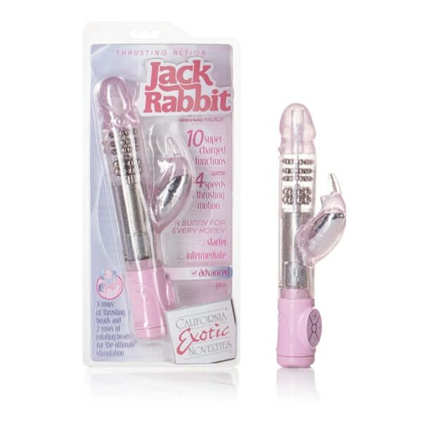 California Exotic Novelties Thrusting Action Jack Rabbit Pink Vibrator at $54.99