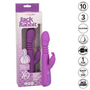 Jack Rabbit Elite Thrusting Rabbit Vibrator in purple with 10 vibration functions, 3 thrusting speeds, silicone material and waterproof design.
