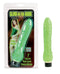 Glow In The Dark Jelly Penis Vibrator Green 7" - Illuminate Your Pleasure