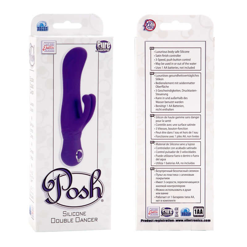 Posh Silicone Double Dancer Purple Vibrator Posh Silicone Double Dancer Purple Vibrator