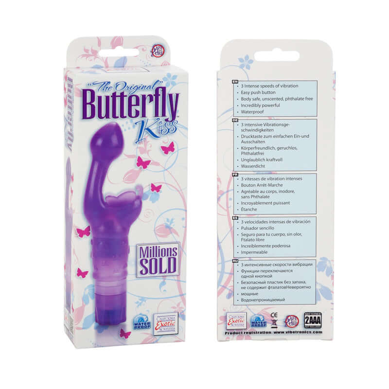 California Exotic Novelties The Original Butterfly Kiss Purple Vibrator at $14.99