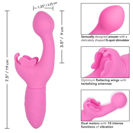California Exotic Novelties Rechargeable Butterfly Kiss Pink Vibrator at $37.99
