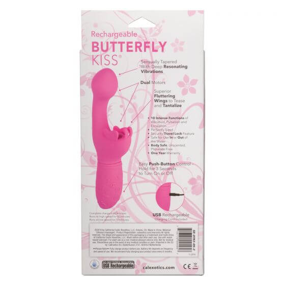 California Exotic Novelties Rechargeable Butterfly Kiss Pink Vibrator at $37.99
