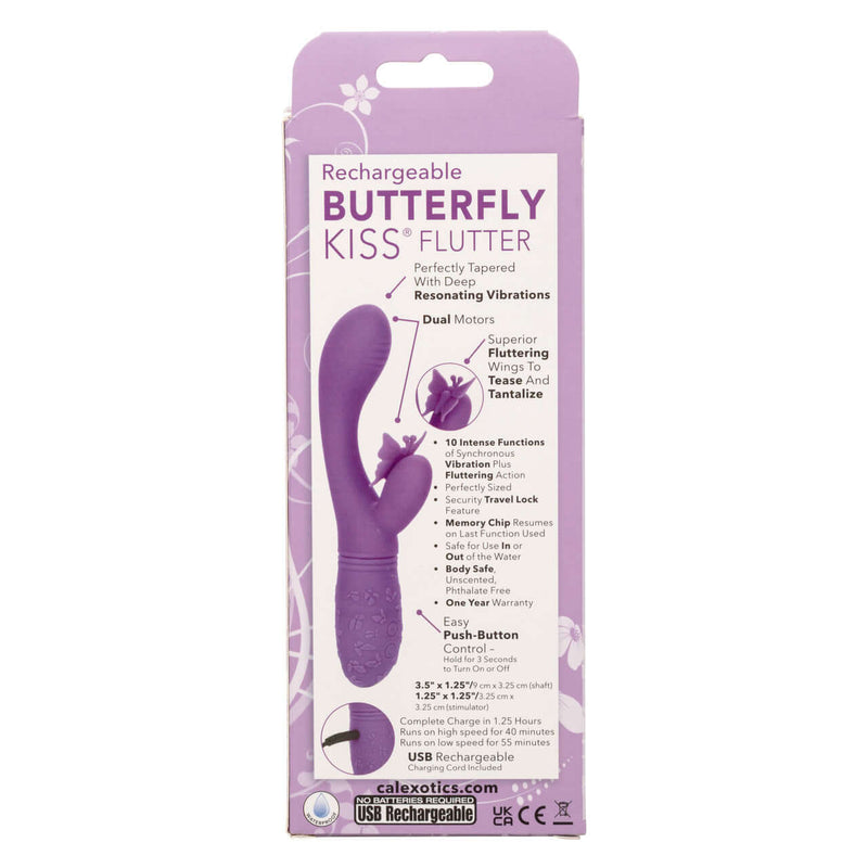 Butterfly Kiss Flutter Purple Rabbit Vibrator