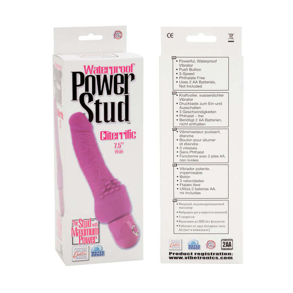 California Exotic Novelties POWER STUD CLITTERIFIC PINK at $17.99