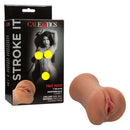 Brown male masturbator from California Exotic Novelties with anatomically correct design and lifelike PureSkin material.